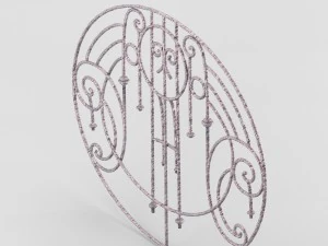 decorative wrought iron lattice in retro style 3D Model