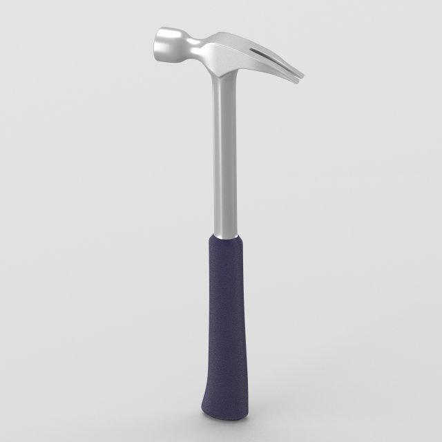 steel nail hammer with grip 3D Модель .c4d .max .obj .3ds .fbx .stl .blend 