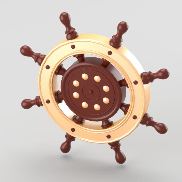 decorative nautical helm 3D Модель .c4d .max .obj .3ds .fbx .stl .blend 