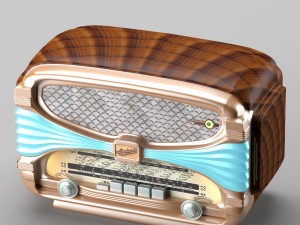 retro radio in art deco style 3D Model