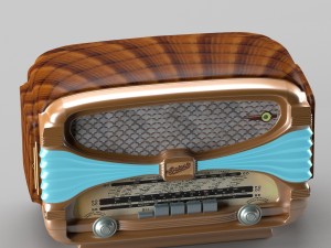 retro radio in art deco style 3D मॉडल
