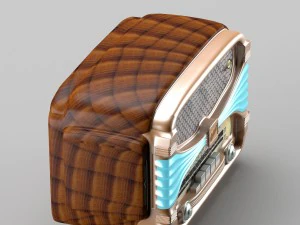 retro radio in art deco style 3D Model