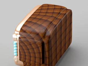 retro radio in art deco style 3D Model