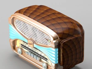 retro radio in art deco style 3D Model