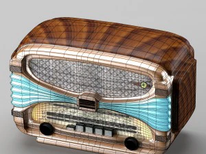 retro radio in art deco style 3D Model