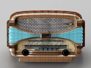 retro radio in art deco style 3D Model