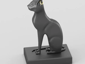 egyptian goddess bastet hi-poly figurine 3D Model