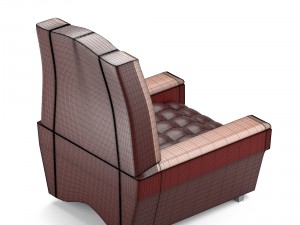 classical chair in red 3D Model