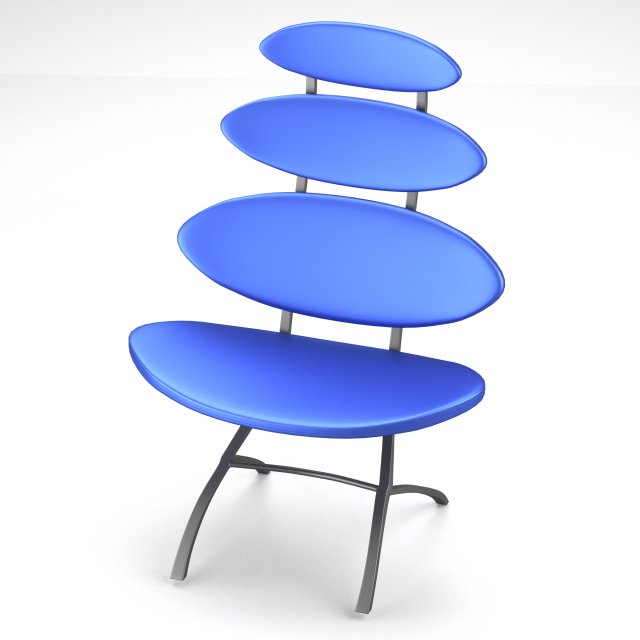 modern chair with sectional backside 3D Model .c4d .max .obj .3ds .fbx .stl .blend 