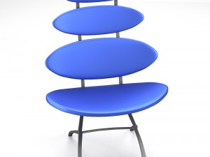 modern chair with sectional backside 3D Model
