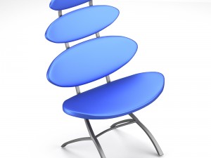 modern chair with sectional backside 3D Model