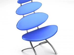 modern chair with sectional backside 3D Model