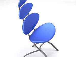 modern chair with sectional backside 3D Model