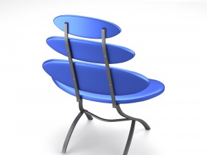 modern chair with sectional backside 3D Model