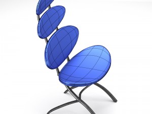 modern chair with sectional backside 3D Model