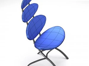 modern chair with sectional backside 3D Model