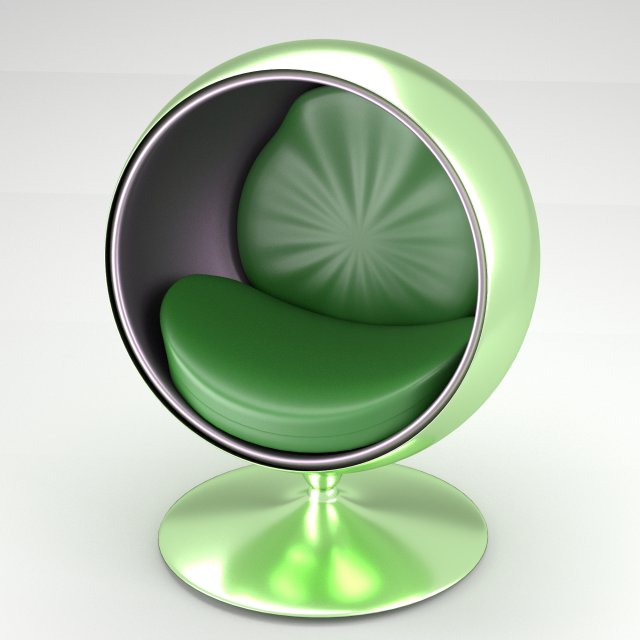 spherical modern chair 3D Model .c4d .max .obj .3ds .fbx .stl .blend 