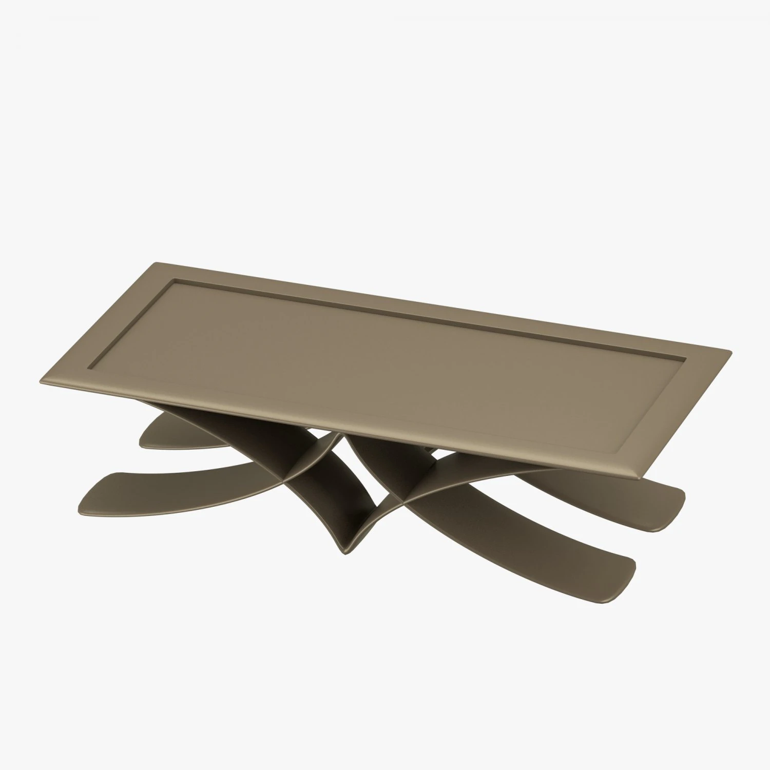 brown table in metal 3D Model .c4d .max .obj .3ds .fbx .stl .blend 