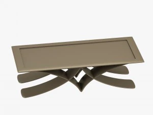 brown table in metal 3D Model