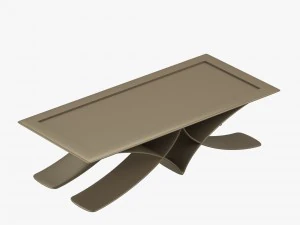 brown table in metal 3D Model