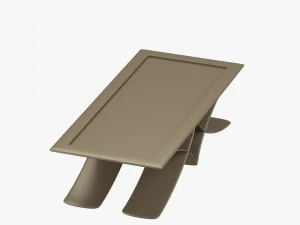 brown table in metal 3D Model