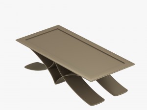 brown table in metal 3D-Modell