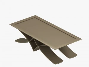 brown table in metal 3D Model