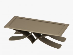 brown table in metal 3D-Modell