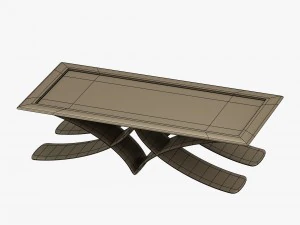 brown table in metal 3D Model