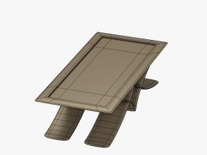 brown table in metal 3D-Modell