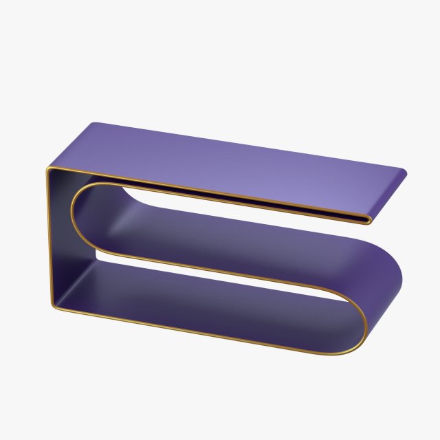 modern shelf in violet and gold 3D 모델 .c4d .max .obj .3ds .fbx .stl .blend