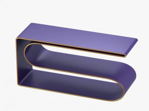 modern shelf in violet and gold 3D Model