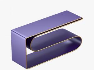 modern shelf in violet and gold 3D 모델