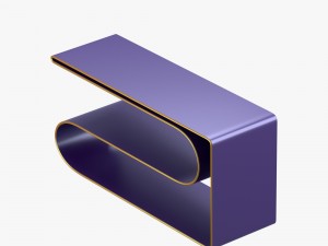 modern shelf in violet and gold 3D 모델