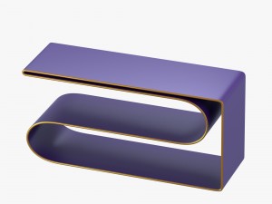 modern shelf in violet and gold 3D 모델