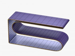 modern shelf in violet and gold 3D 모델