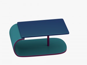 modern table in greenblue with addition of red 3Dモデル