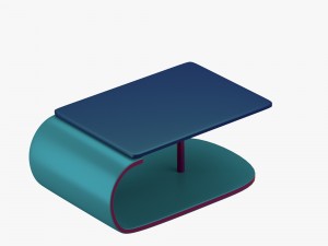 modern table in greenblue with addition of red 3Dモデル