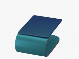 modern table in greenblue with addition of red 3Dモデル