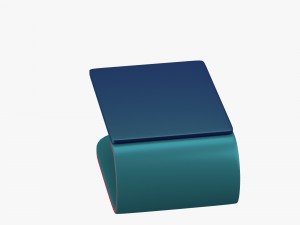 modern table in greenblue with addition of red 3Dモデル