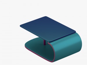 modern table in greenblue with addition of red 3Dモデル