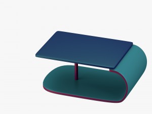 modern table in greenblue with addition of red 3Dモデル