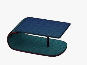 modern table in greenblue with addition of red 3Dモデル
