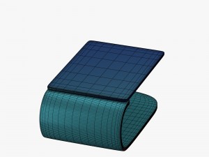 modern table in greenblue with addition of red 3Dモデル