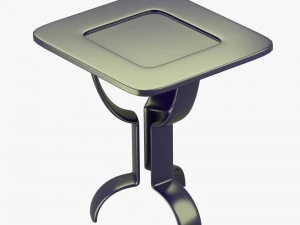 modern table with metallic look 3D Model