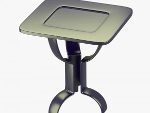 modern table with metallic look 3D Model
