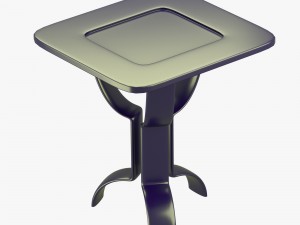 modern table with metallic look 3D Model