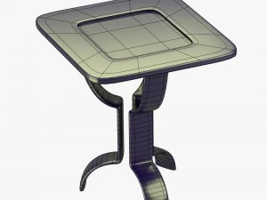 modern table with metallic look 3D Model