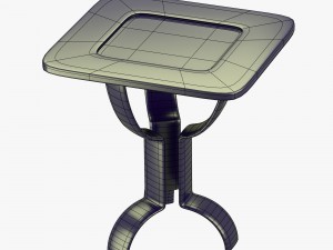 modern table with metallic look 3D Model