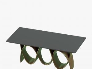 modern table with curved metallic legs Model 3D